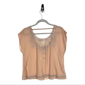 Decree sequin‎ sheer blouse NWT